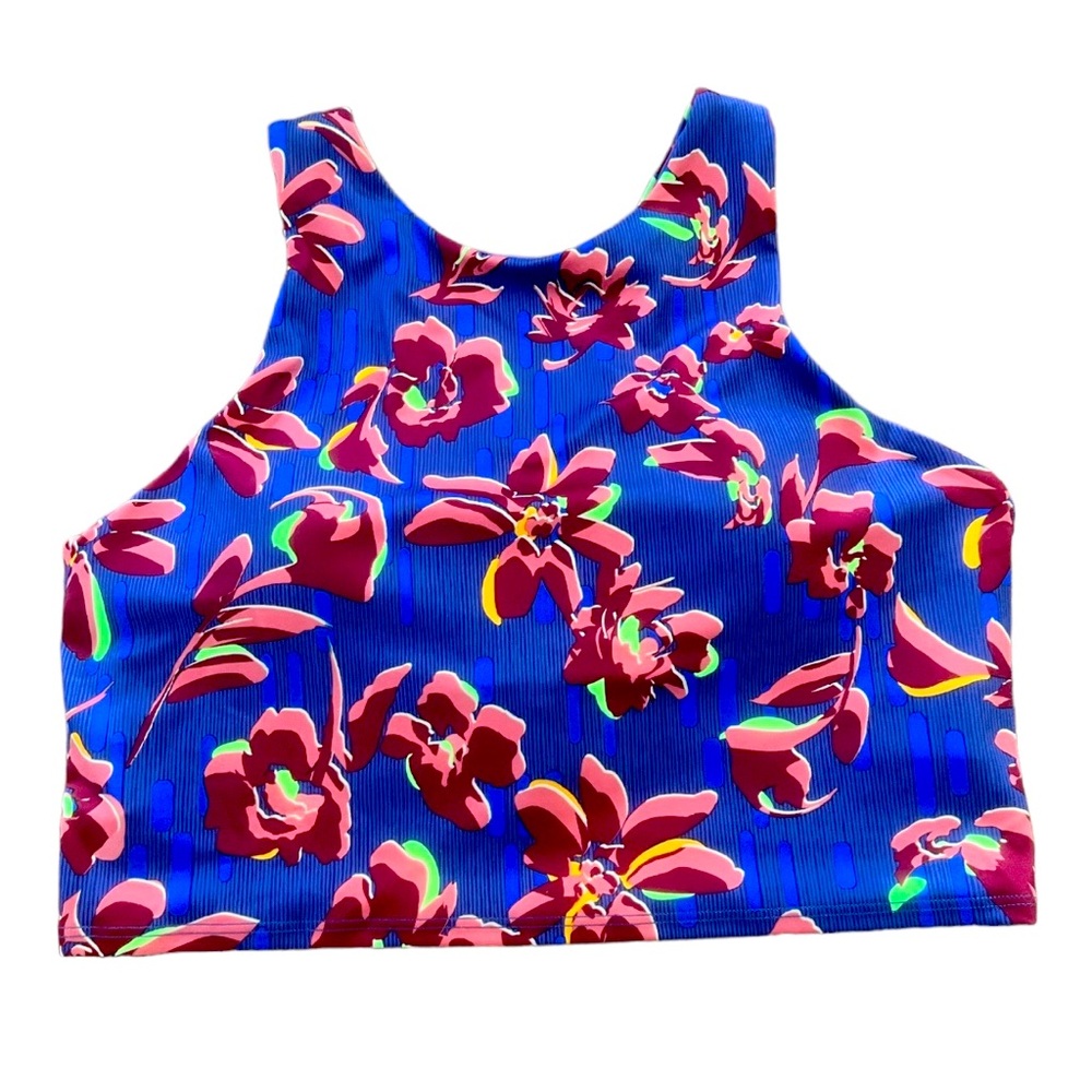 Athleta NWOT purple floral sports bra